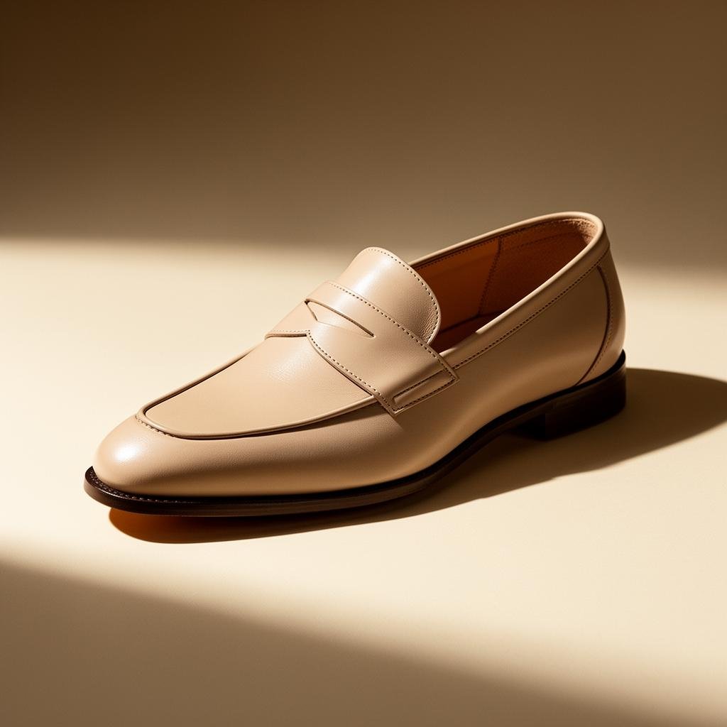 The Penny Loafer in Beige